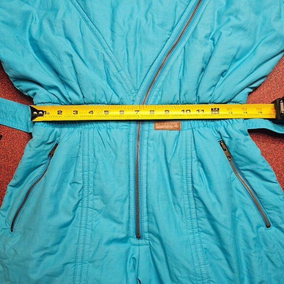 VTG 70s Penney Track & Court Ski Jumpsuit US Small Turquoise Made in Italy Rare - Picture 13 of 14